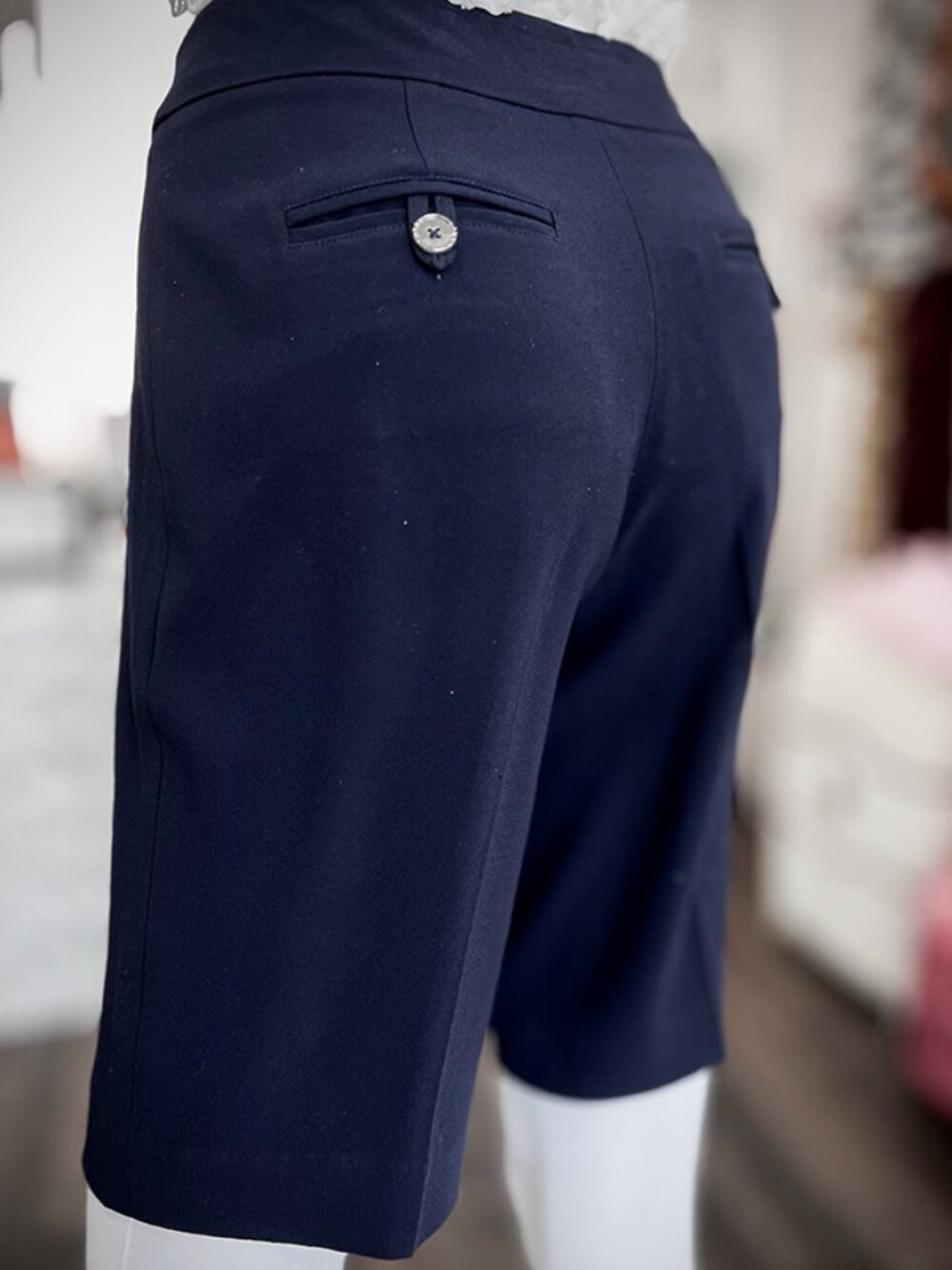 Caché Navy Blue Dress Pants 4 Y2K Vintage Blue Animal Print Lining NWT
